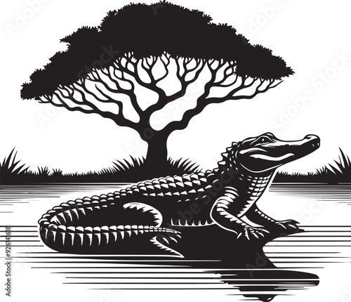 alligator vector design clipart flat style artwork photo