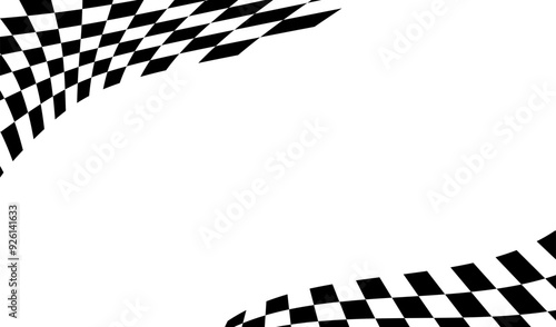 Race flag background. Checkered flag. Black and white checker. Finishing flag. Automotive graphics. Race motorsport concept. Vector illustration