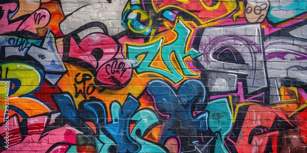 Vibrant Abstract Mural in Urban Setting created by ai Vibrant Abstract Mural in Urban Setting created by ai