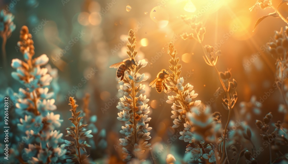Bee hive in an apiary with honey in the combs. Spring harvest of medicinal honey collected in the summer. Bee hive in an apiary with honey in the combs. Spring harvest of medicinal honey collected in the summer.