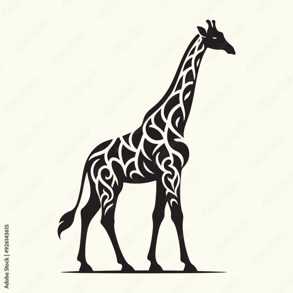 Fototapeta premium Animal giraffe silhouette vector illustration