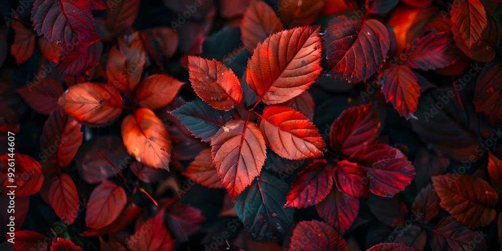 Close up of beautiful autumn leaves with water drops Natural background Close up of beautiful autumn leaves with water drops Natural background