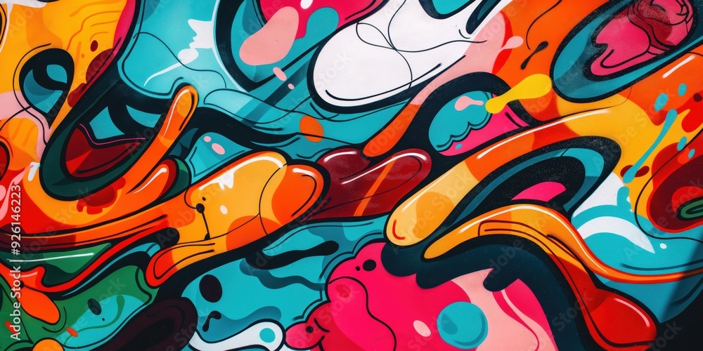Vibrant Abstract Mural in Urban Setting created by ai Vibrant Abstract Mural in Urban Setting created by ai
