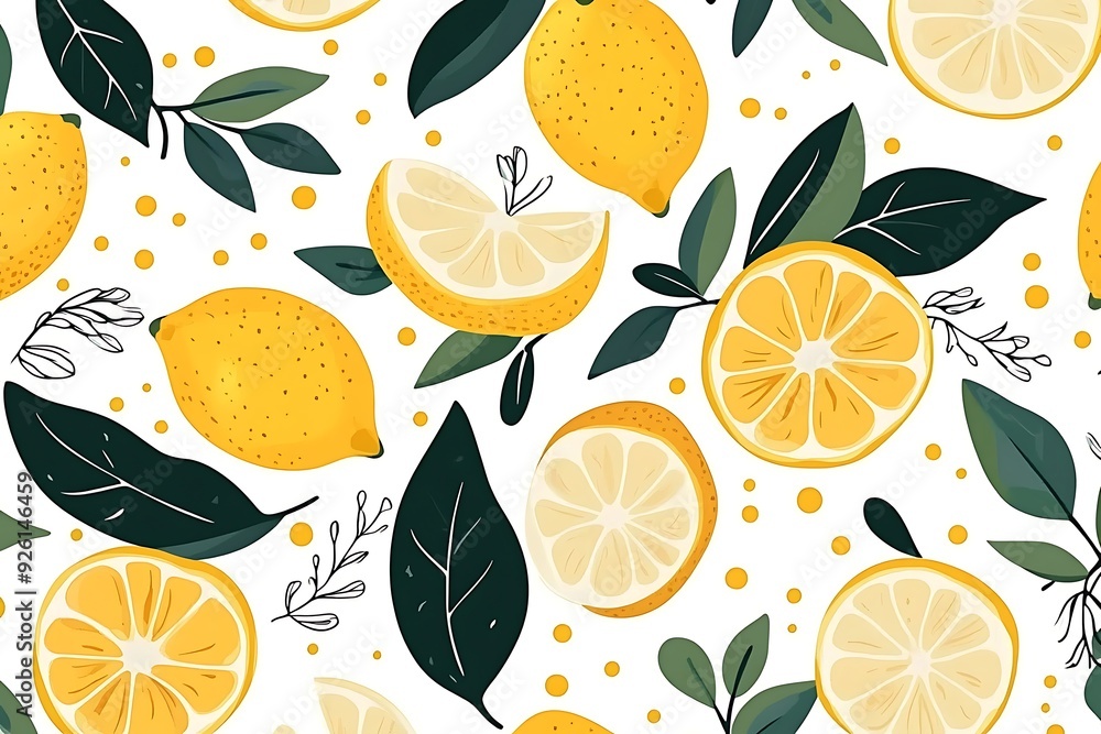Seamless pattern with cute lemons illustrations,a simple design for baby room decor and nursery decoration Seamless pattern with cute lemons illustrations,a simple design for baby room decor and nursery decoration
