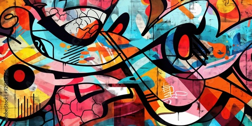 Wallpaper Mural Vibrant Abstract Mural in Urban Setting created by ai Torontodigital.ca