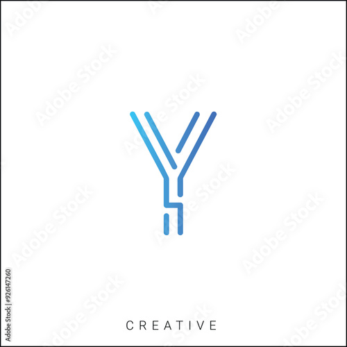 Y Creative Latter Logo Design. By Custom Branding Logo. Creative Logo Design. Logo Template. Vector illustration. Modern Design. Monogram Design