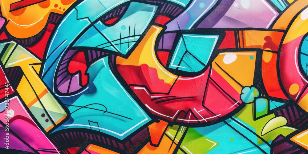 Vibrant Abstract Mural in Urban Setting created by ai Vibrant Abstract Mural in Urban Setting created by ai