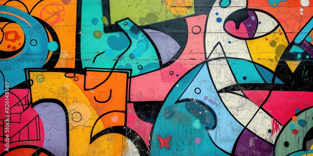 Vibrant Abstract Mural in Urban Setting created by ai Vibrant Abstract Mural in Urban Setting created by ai