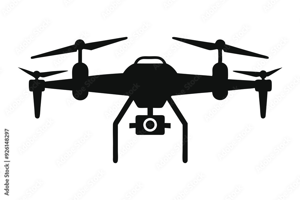 drone silhouette vector illustration drone silhouette vector illustration