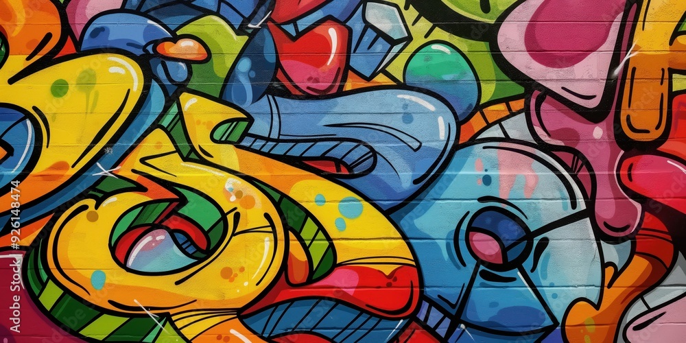 Vibrant Abstract Mural in Urban Setting created by ai Vibrant Abstract Mural in Urban Setting created by ai