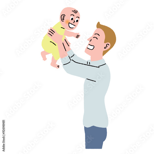 子育て_赤ちゃん_高い高い_男性