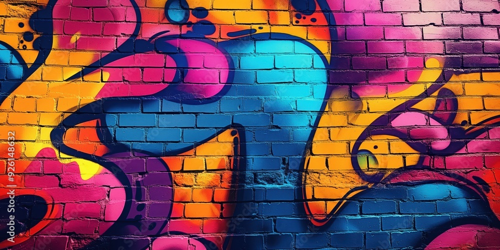 Vibrant Abstract Mural in Urban Setting created by ai Vibrant Abstract Mural in Urban Setting created by ai