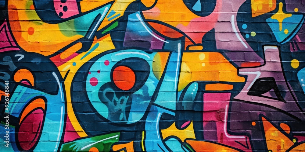 Vibrant Abstract Mural in Urban Setting created by ai Vibrant Abstract Mural in Urban Setting created by ai