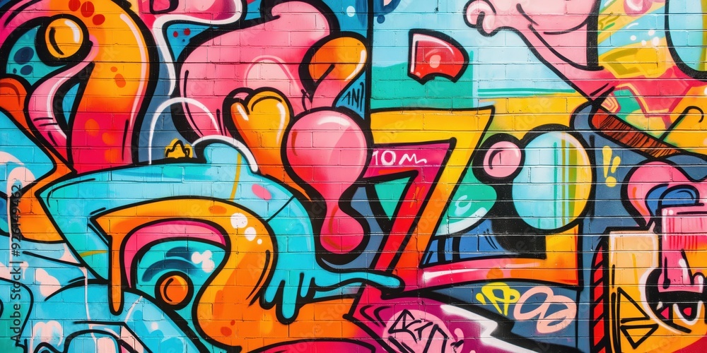 Vibrant Abstract Mural in Urban Setting created by ai Vibrant Abstract Mural in Urban Setting created by ai