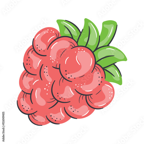 Bunch of sweet berries, icon of red berry, natural antioxidant fruit