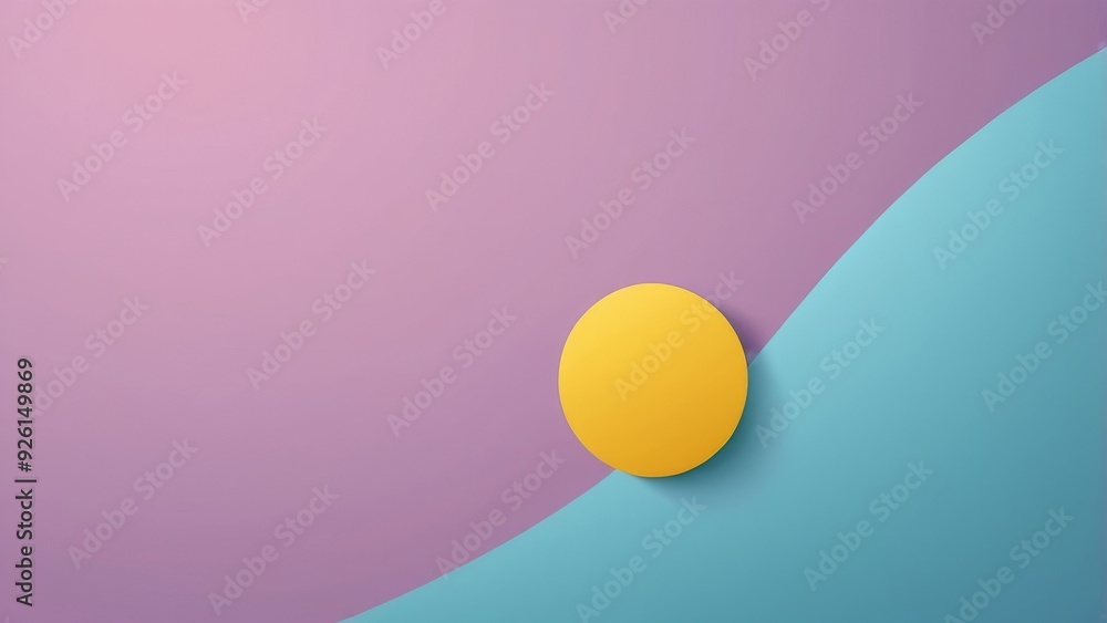 abstract background with a yellow ball on the blue and purple background abstract background with a yellow ball on the blue and purple background