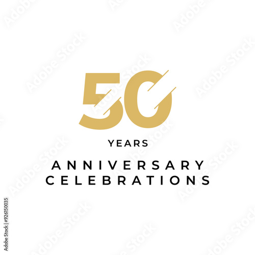 50 years anniversari celebrations logo design template photo