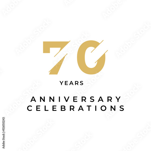 70 years anniversari celebrations logo design template