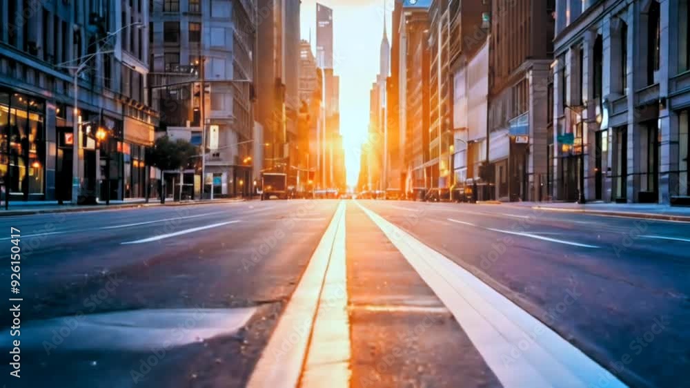 Beautiful view of Urban street during sunrise Beautiful view of Urban street during sunrise