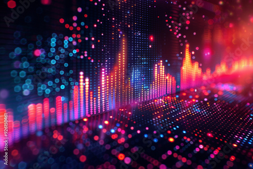 An abstract technology background featuring a dynamic and creative forex chart, with vibrant colors and intricate patterns, providing a visually stimulating representation of financial data and marke