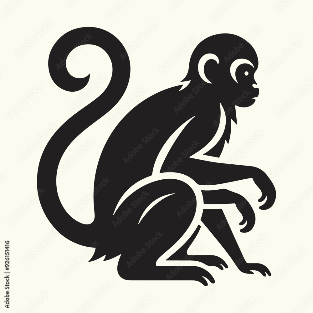 Monkey silhouette vector illustration design Monkey silhouette vector illustration design