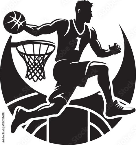 basketball player vector design clipart flat style artwork photo