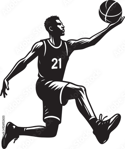 basketball player vector design clipart flat style artwork photo