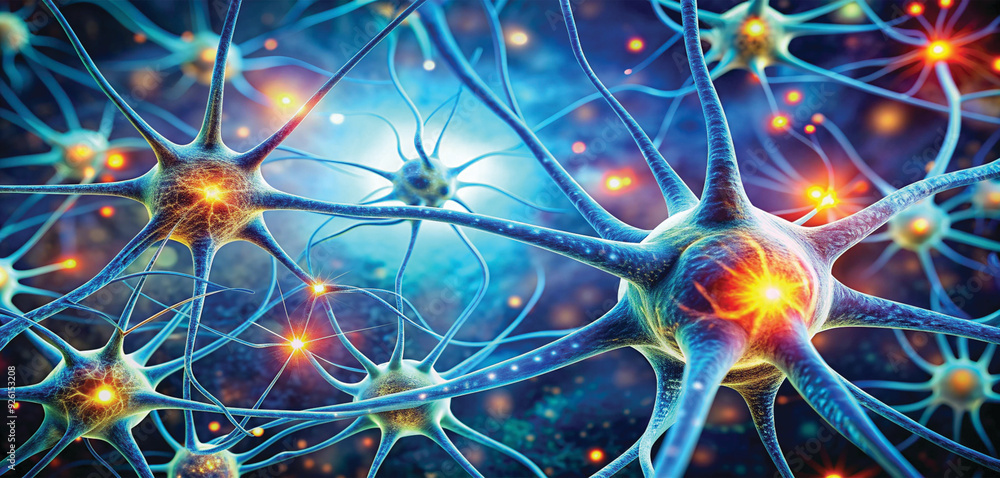 Neurons & Synapse Like structures depicting brain chemistry, generative AI Neurons & Synapse Like structures depicting brain chemistry, generative AI