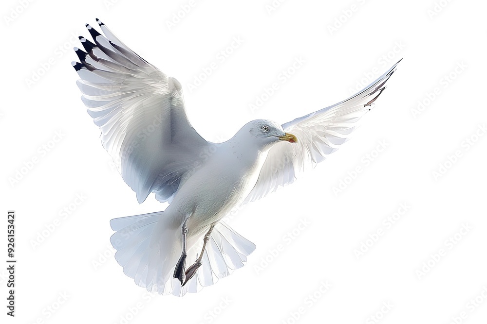 Obraz premium Beautiful illustration of a seagull with a white background isolated kawaii
