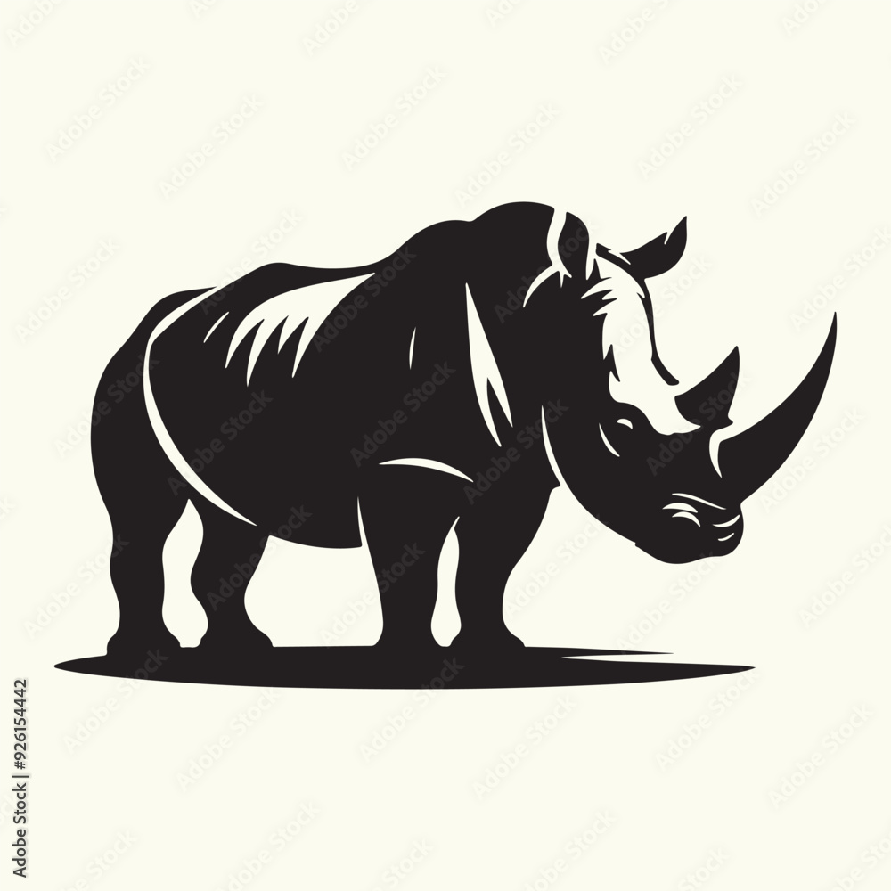 Fototapeta premium Rhinoceros silhouette vector illustration design