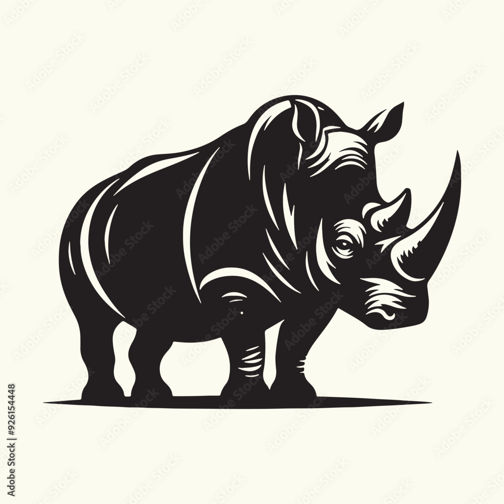 Obraz premium Rhinoceros silhouette vector illustration design