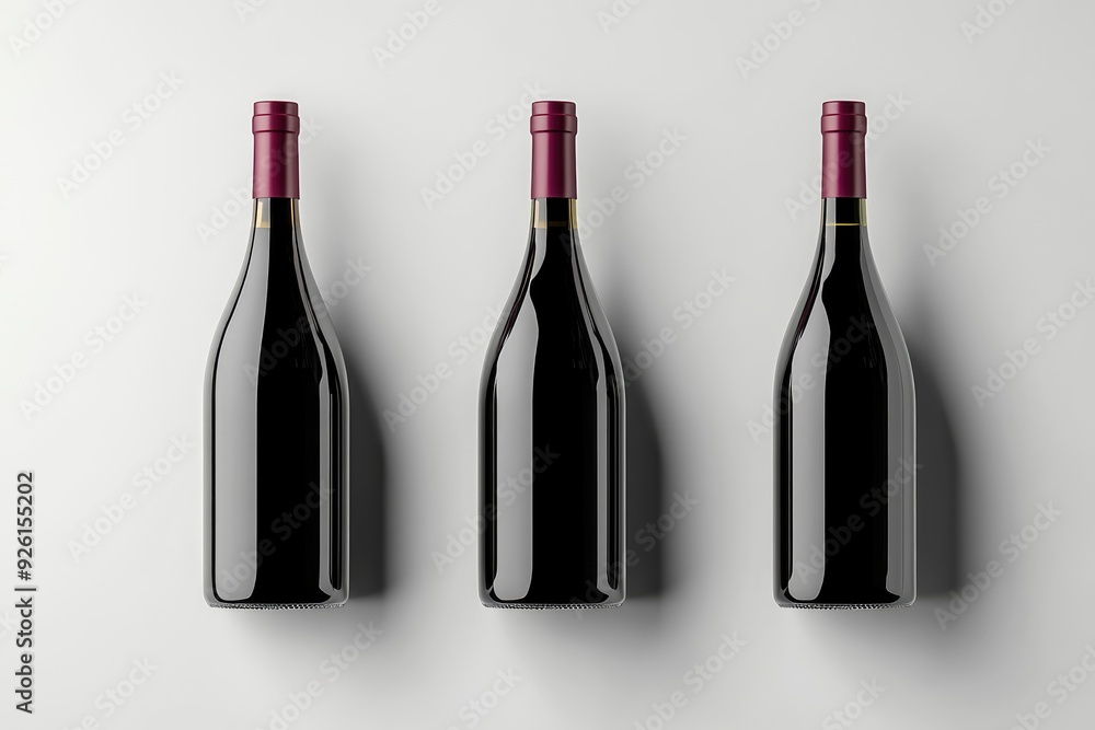 Wine bottle. set. isolated on the white background. Mockup with generative ai Wine bottle. set. isolated on the white background. Mockup with generative ai