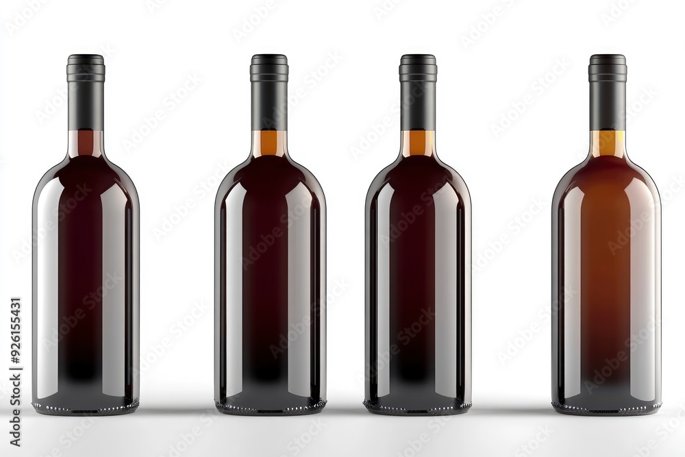 Wine bottle. set. isolated on the white background. Mockup with generative ai Wine bottle. set. isolated on the white background. Mockup with generative ai