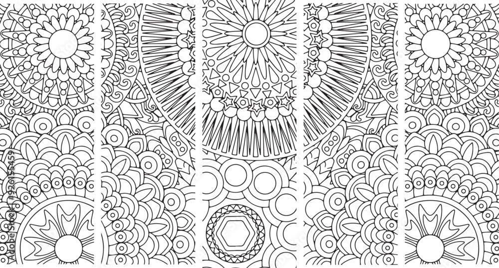 Mandala Adult Coloring Page Stress Free Relaxing Meditation Line Art Mandala Adult Coloring Page Stress Free Relaxing Meditation Line Art