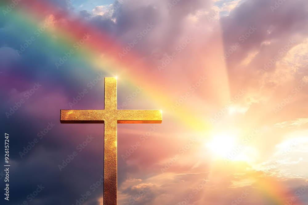 gold sunrise sky, cross jesus hope, rainbow background, golden god cross wallpaper poster design, religion faith, gold sunrise sky, cross jesus hope, rainbow background, golden god cross wallpaper poster design, religion faith,