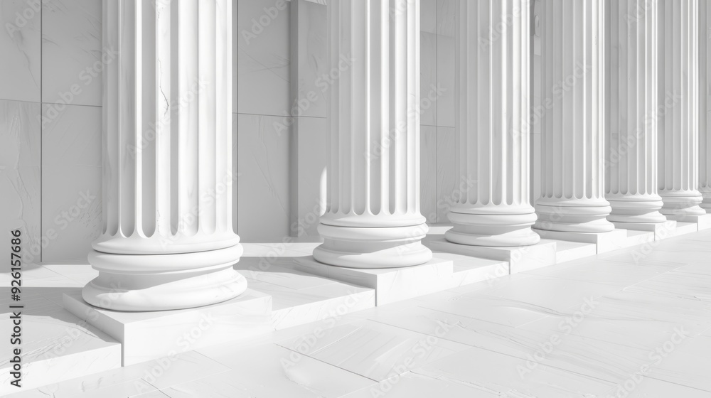White Marble Columns in a Grand Hallway White Marble Columns in a Grand Hallway