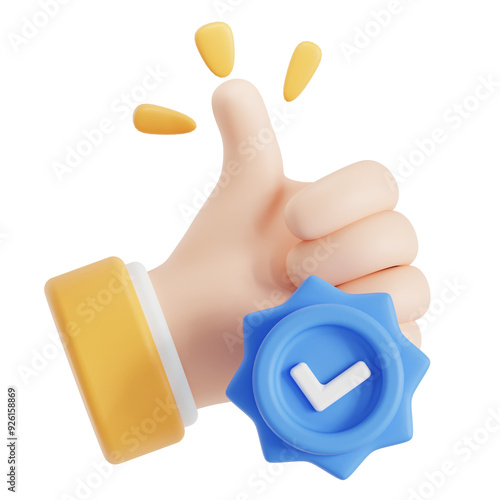 Approval gesture 3D Icon photo