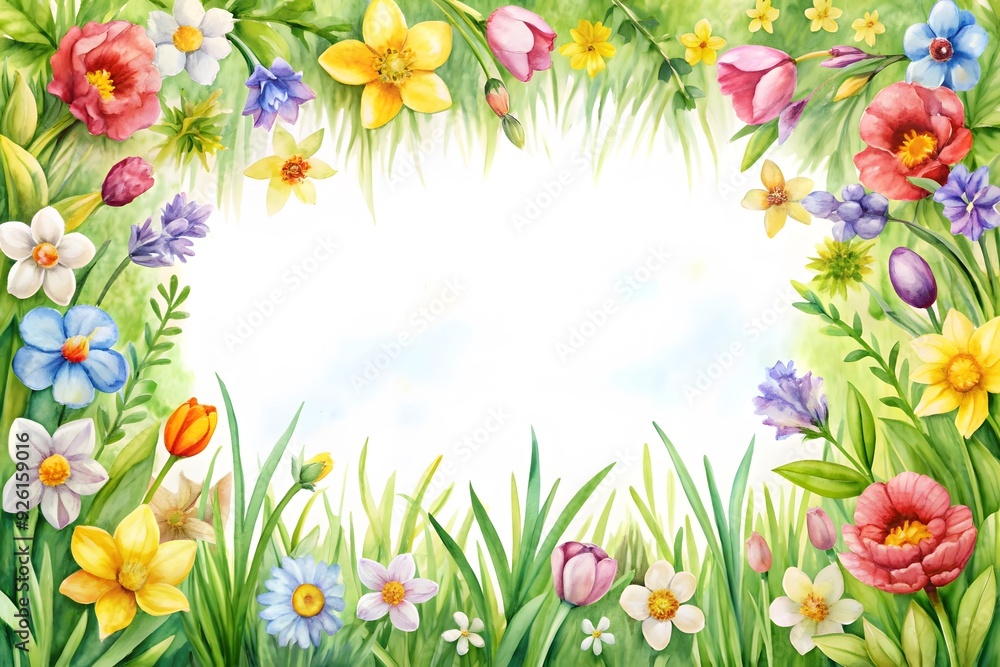 nature. Blossoming branch apple, tulips. Bright colorful spring flowers nature. Blossoming branch apple, tulips. Bright colorful spring flowers