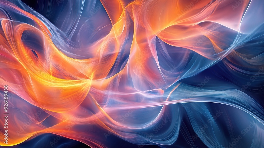 Abstract Swirls of Color: A captivating abstract design featuring vibrant swirls of blue, orange, and red, creating a dynamic and ethereal visual experience. Abstract Swirls of Color: A captivating abstract design featuring vibrant swirls of blue, orange, and red, creating a dynamic and ethereal visual experience.