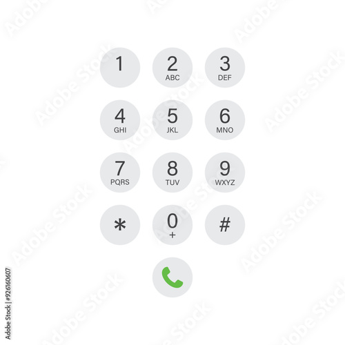 Smartphone dial button icon in flat style. Phone number pad vector illustration on isolated background. Telephone interface sign business concept.