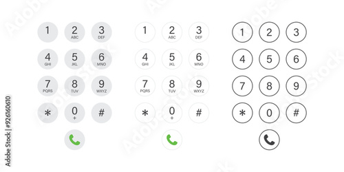 Smartphone dial button icon in flat style. Phone number pad vector illustration on isolated background. Telephone interface sign business concept.
