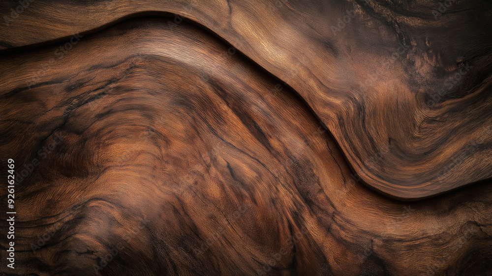Natural wood surface with wavy texture and rich grain patterns Natural wood surface with wavy texture and rich grain patterns