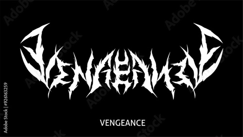 Vengeance text typography dark style font vector illustration lettering 