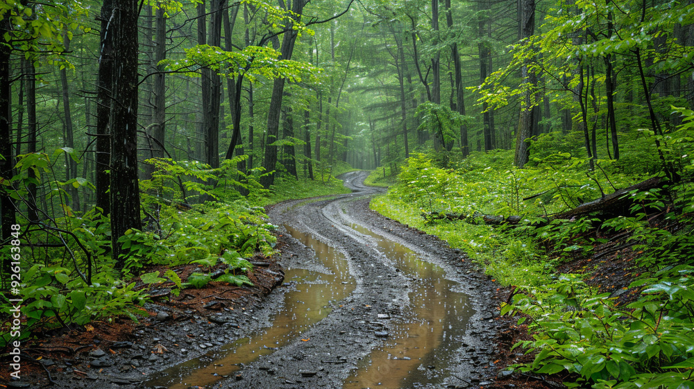 Fototapeta premium rain in the forest