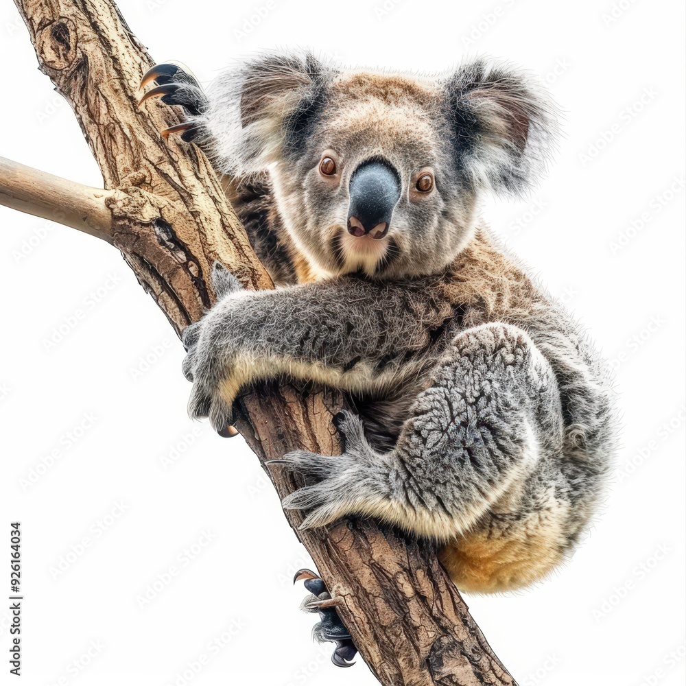 Koala Bear Looking at Camera While Climbing a Tree. Koala Bear Looking at Camera While Climbing a Tree.