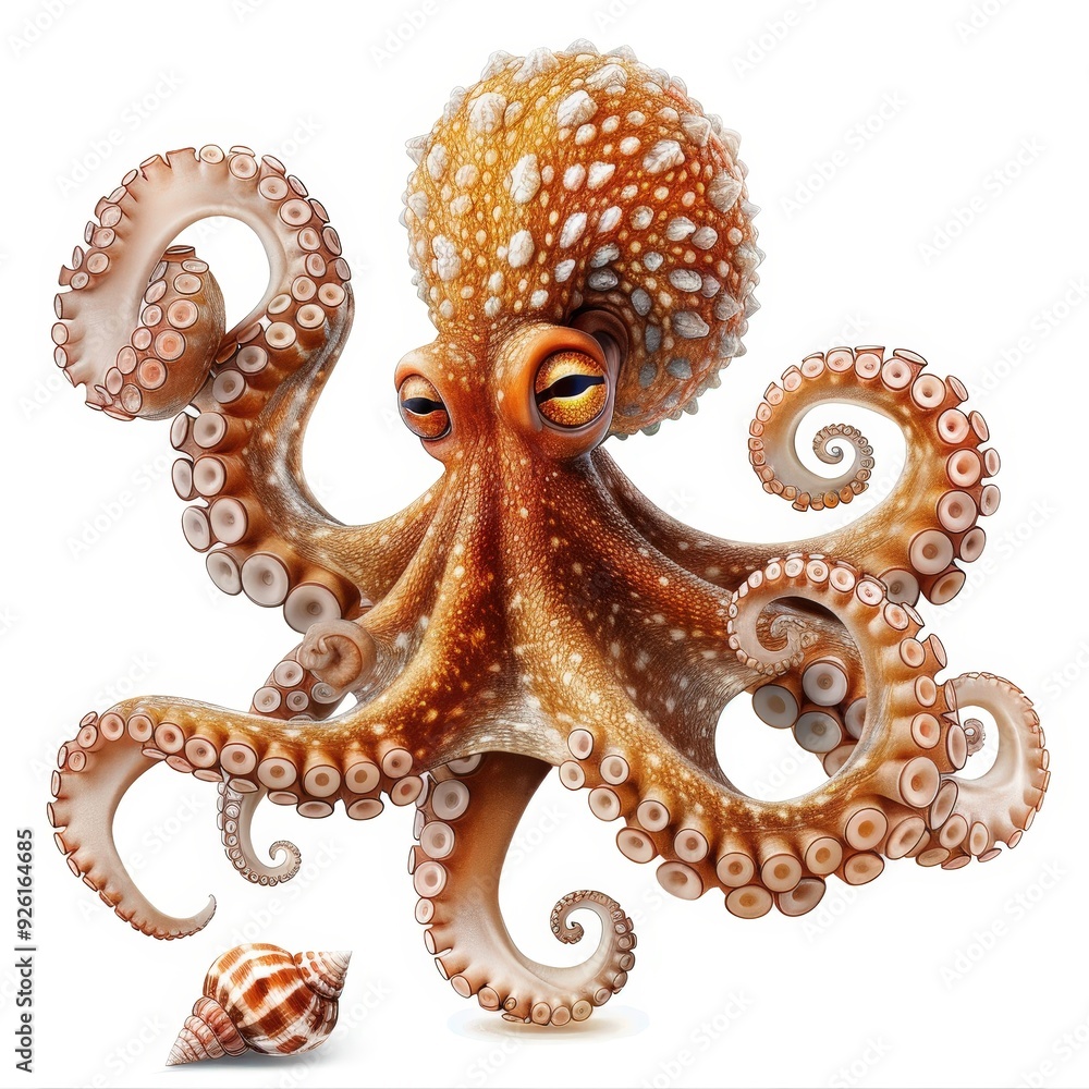 Fototapeta premium Octopus with Shell.