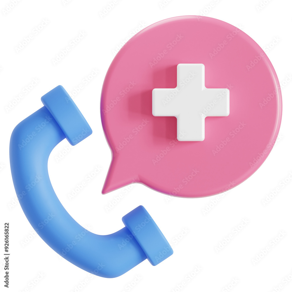 Fototapeta premium 3D Icon of Call hospital