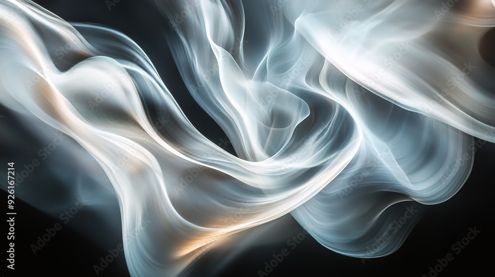 Obraz premium Abstract Smoke Swirls: Elegant, ethereal swirls of smoke dance across a dark background