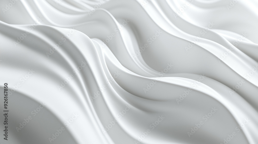 Soft white fabric draped elegantly, showcasing a flowing texture with gentle curves and waves Soft white fabric draped elegantly, showcasing a flowing texture with gentle curves and waves