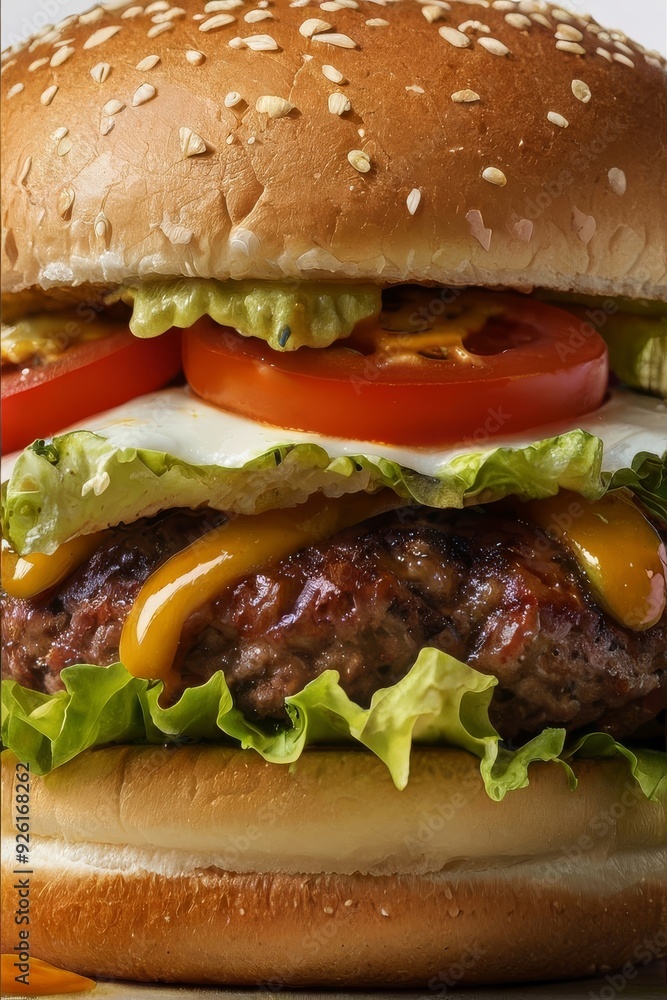 a big cheeseburger with a big mouth-watering grilled cheese.